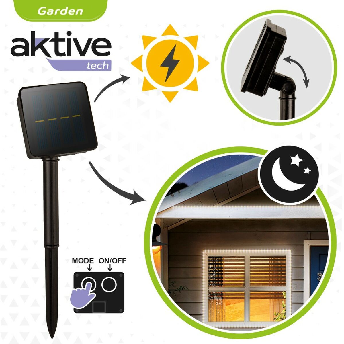 Tulede riba Aktive LED Valge Aed 3 m (6 Ühikut)